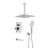 KIBI USA KSF413CH Cube Pressure Balanced Ceiling Mounted 3 Function Shower System with Rough In Valve in Chrome
