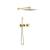 KIBI USA KSF414BG Cube 2 Function Thermostatic Shower System With Rough In Valve in Brushed Gold