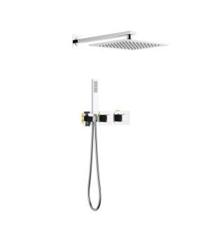 KIBI USA KSF414CH Cube 2 Function Thermostatic Shower System With Rough In Valve in Chrome