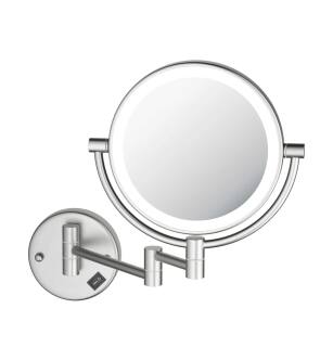 KIBI USA KMM101BN Circular LED Wall Mount Magnifying Makeup Mirror in Brushed Nickel