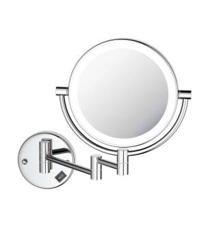 KIBI USA KMM101CH Circular LED Wall Mount Magnifying Makeup Mirror in Chrome