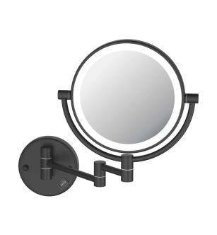 KIBI USA KMM101MB Circular LED Wall Mount Magnifying Makeup Mirror in Matte Black