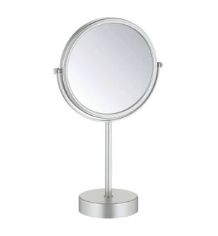 KIBI USA KMM103BN Circular Free Standing Magnifying Makeup Mirror in Brushed Nickel