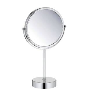KIBI USA KMM103CH Circular Free Standing Magnifying Makeup Mirror in Chrome