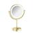 KIBI USA KMM104BG Circular LED Free Standing Magnifying Makeup Mirror in Brushed Gold