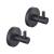 KIBI USA KBA1401MB-2PC Circular Bathroom Towel & Robe Hook 2 Piece in Matte Black