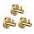 KIBI USA KBA1401BG-3PC Circular Bathroom Towel & Robe Hook 3 Piece in Brushed Gold