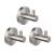 KIBI USA KBA1401BN-3PC Circular Bathroom Towel & Robe Hook 3 Piece in Brushed Nickel