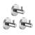 KIBI USA KBA1401CH-3PC Circular Bathroom Towel & Robe Hook 3 Piece in Chrome