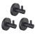 KIBI USA KBA1401MB-3PC Circular Bathroom Towel & Robe Hook 3 Piece in Matte Black