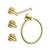 KIBI USA C-KBA14-4BG-1 Circular 4-Piece Bathroom Hardware Set in Brushed Gold