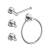 KIBI USA C-KBA14-4CH-1 Circular 4-Piece Bathroom Hardware Set in Chrome