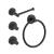 KIBI USA C-KBA14-4MB-1 Circular 4-Piece Bathroom Hardware Set in Matte Black