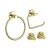 KIBI USA C-KBA14-4BG-2 Circular 4-Piece Bathroom Hardware Set in Brushed Gold