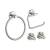 KIBI USA C-KBA14-4BN-2 Circular 4-Piece Bathroom Hardware Set in Brushed Nickel
