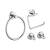 KIBI USA C-KBA14-4CH-2 Circular 4-Piece Bathroom Hardware Set in Chrome