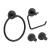 KIBI USA C-KBA14-4MB-2 Circular 4-Piece Bathroom Hardware Set in Matte Black