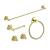 KIBI USA C-KBA14-5BG-1 Circular 5-Piece Bathroom Hardware Set in Brushed Gold