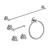 KIBI USA C-KBA14-5BN-1 Circular 5-Piece Bathroom Hardware Set in Brushed Nickel