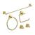 KIBI USA C-KBA14-5BG-2 Circular 5-Piece Bathroom Hardware Set in Brushed Gold
