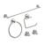 KIBI USA C-KBA14-5BN-2 Circular 5-Piece Bathroom Hardware Set in Brushed Nickel