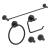 KIBI USA C-KBA14-5MB-2 Circular 5-Piece Bathroom Hardware Set in Matte Black