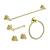 KIBI USA C-KBA14-5BG-3 Circular 5-Piece Bathroom Hardware Set in Brushed Gold