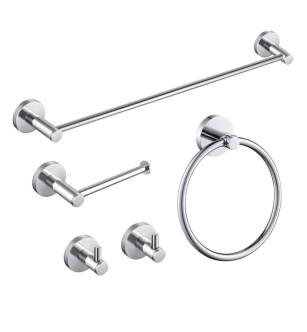 KIBI USA C-KBA14-5CH-3 Circular 5-Piece Bathroom Hardware Set in Chrome