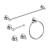 KIBI USA C-KBA14-5CH-3 Circular 5-Piece Bathroom Hardware Set in Chrome
