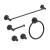 KIBI USAC-KBA14-5MB-3 Circular 5-Piece Bathroom Hardware Set in Matte Black