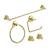 KIBI USA C-KBA14-5BG-4 Circular 5-Piece Bathroom Hardware Set in Brushed Gold