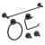 KIBI USA C-KBA14-5MB-4 Circular 5-Piece Bathroom Hardware Set in Matte Black