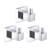 KIBI USA KBA1501CH-3PC Cube Bathroom Towel & Robe Hook 3 Piece in Chrome