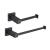 KIBI USA C-KBA15-2MB-1 Cube 2-Piece Bathroom Hardware Set in Matte Black