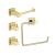 KIBI USA C-KBA15-4BG-1 Cube 4-Piece Bathroom Hardware Set in Brushed Gold
