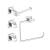 KIBI USA C-KBA15-4CH-1 Cube 4-Piece Bathroom Hardware Set in Chrome