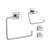 KIBI USA C-KBA15-4BN-2 Cube 4-Piece Bathroom Hardware Set in Brushed Nickel