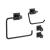 KIBI USA C-KBA15-4MB-2 Cube 4-Piece Bathroom Hardware Set in Matte Black