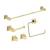 KIBI USA C-KBA15-5BG-1 Cube 5-Piece Bathroom Hardware Set in Brushed Gold