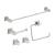 KIBI USA C-KBA15-5BN-1 Cube 5-Piece Bathroom Hardware Set in Brushed Nickel