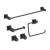 KIBI USA C-KBA15-5MB-1 Cube 5-Piece Bathroom Hardware Set in Matte Black