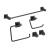 KIBI USA C-KBA15-5MB-2 Cube 5-Piece Bathroom Hardware Set in Matte Black