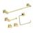 KIBI USA C-KBA15-5BG-3 Cube 5-Piece Bathroom Hardware Set in Brushed Gold