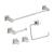 KIBI USA C-KBA15-5BN-3 Cube 5-Piece Bathroom Hardware Set in Brushed Nickel
