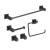 KIBI USA C-KBA15-5MB-3 Cube 5-Piece Bathroom Hardware Set in Matte Black