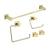 KIBI USA C-KBA15-5BG-4 Cube 5-Piece Bathroom Hardware Set in Brushed Gold