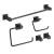 KIBI USA C-KBA15-5MB-4 Cube 5-Piece Bathroom Hardware Set in Matte Black
