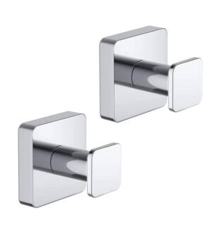 KIBI USA KBA1601CH-2PC Blaze Bathroom Towel & Robe Hook 2-Piece in Chrome