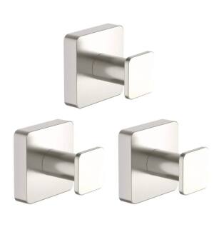 KIBI USA KBA1601BN-3PC Blaze Bathroom Towel & Robe Hook 3-Piece in Brushed Nickel