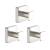 KIBI USA KBA1601BN-3PC Blaze Bathroom Towel & Robe Hook 3-Piece in Brushed Nickel